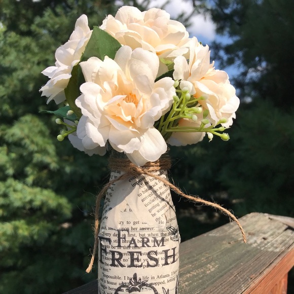 Other - Handcrafted Milk Bottle Flower Arrangement